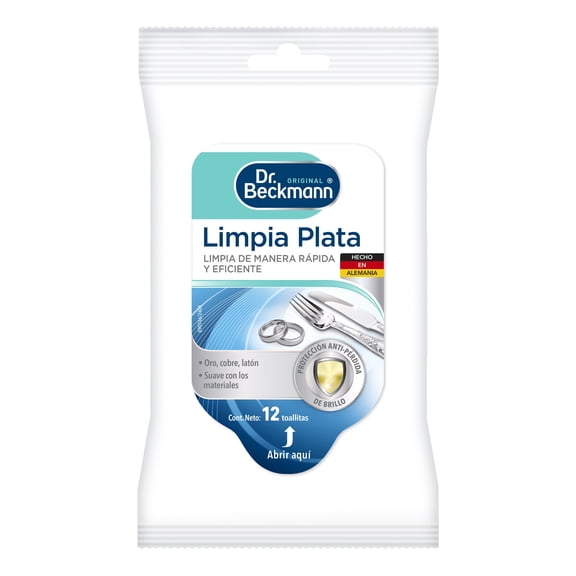 Toallas húmedas Dr Beckmann limpia plata 12 pzas
