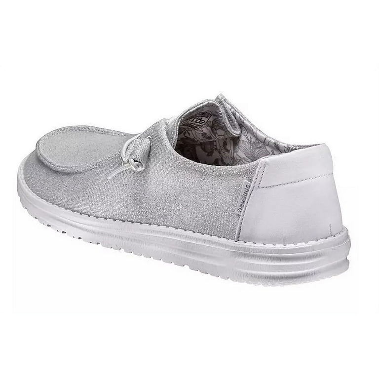 Hey Dude Women's Wendy Stretch Sparkling White Lightweight Slip On