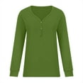 thumbnail image 6 of Black and Friday Azrian Tops Saving!,Women's Solid Color V-Neck Button Causal Long Sleeve Tops Blouse Loose Clearance Sale, 6 of 6