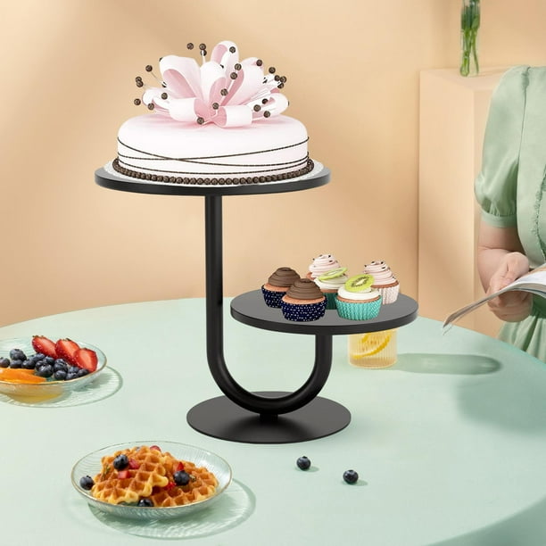 2 Tier Cupcake Stands Serving Tray Cookie Trays Display Stand Serving Platter Black Walmart