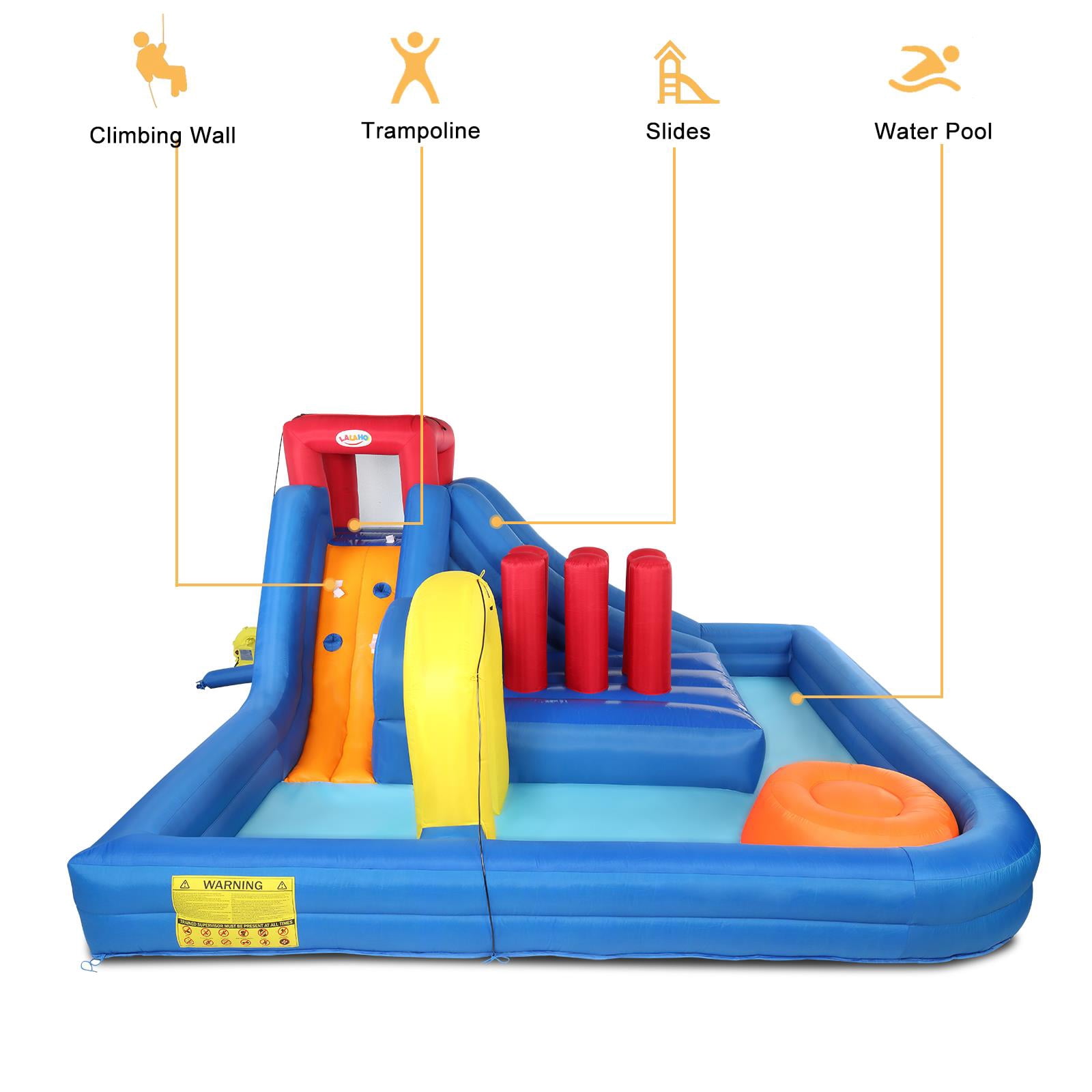 Ktaxon Summer Large Inflatable Bounce House Castle with Water Fun Slide  Pool - Walmart.com