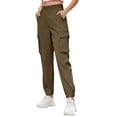 thumbnail image 4 of Women's Cargo Jogger Pants Elastic Waist Casual Tactical Tapered Utility Pants with Pockets, 4 of 6
