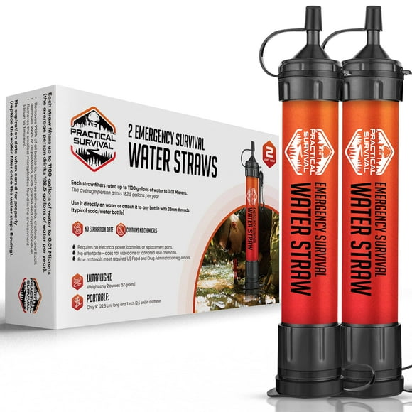 Pajitas para filtro de agua Practical Survival de alta capacidad x2