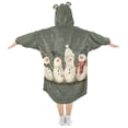 thumbnail image 2 of FORMRS Wearable Blanket Hoodie with Sleeves for Kids Cozy Flannel Sweatshirt, Gray Snowmen, 2 of 7