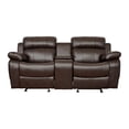thumbnail image 5 of Lexicon Marille Faux Leather 2-Piece Manual Reclining Sofa Set in Brown, 5 of 17