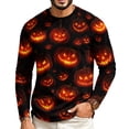 thumbnail image 4 of Mens Halloween Shirt Raglan Long Sleeve Crew Neck Funny Ghost Graphic Comfortable Casual Halloween Costumes, 4 of 5