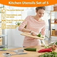 thumbnail image 2 of New 5 Pcs Kitchen Cooking Utensils Set Stainless Steel Spoons And Spatula Set Us, 2 of 5