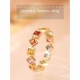 thumbnail image 7 of Gold Plated Geometric Ring Colorful Crystal Inlays Rainbow Jewelry For Women Durable Elegant Accessory Classic, 7 of 7