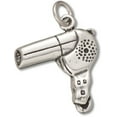 thumbnail image 1 of Sterling Silver 7" 4.5mm Charm Bracelet With Attached Beauticians Hair Stylists Hair Blow Dryer Hairdryer Charm, 1 of 1