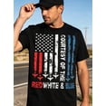 thumbnail image 6 of “Courtesy of the Red White and Blue” Vintage American Flag Short Sleeve Crew Neck T-Shirt, Breathable Cotton Patriotic Top, 6 of 11