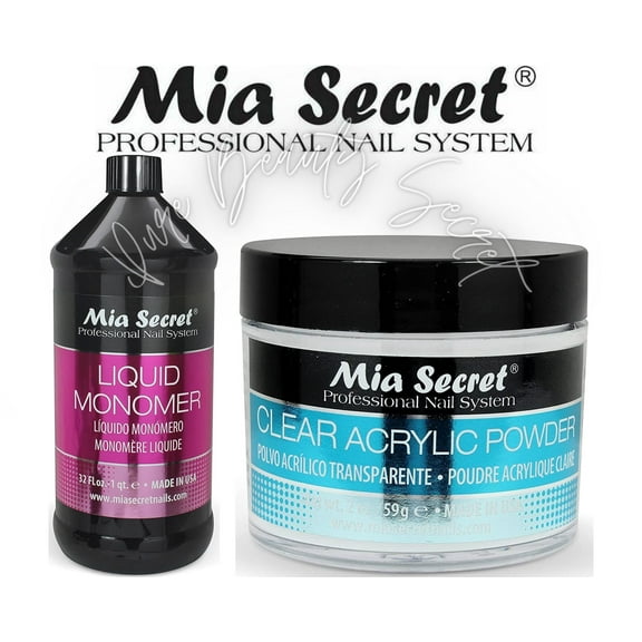 Mia Secret Liquid Monomer 32 oz and Clear Powder 2 oz