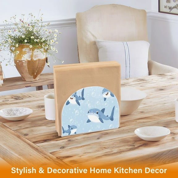BZSMCE Napkin holder Creative Cut Sharks Classic Napkin Holders for Tables, Dining Table Napkin Holders for Kitchen