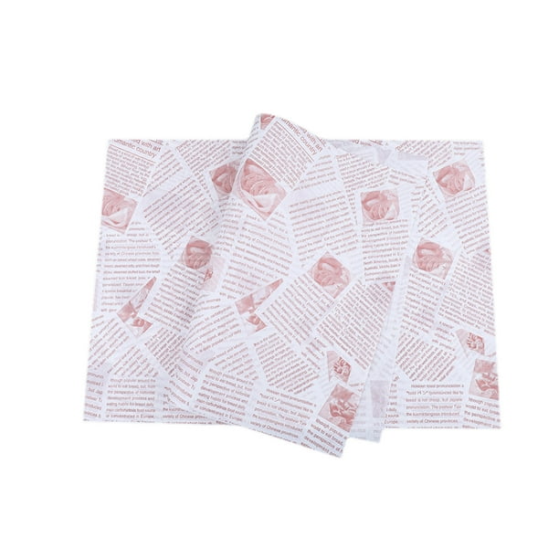 Yhmxh Papel absorbente de aceite para bandejas de horno Papel para hamburguesas Papel para envasar patatas fritas Papel para bandejas de pan resistente a la grasa Papel mate resistente a la grasa