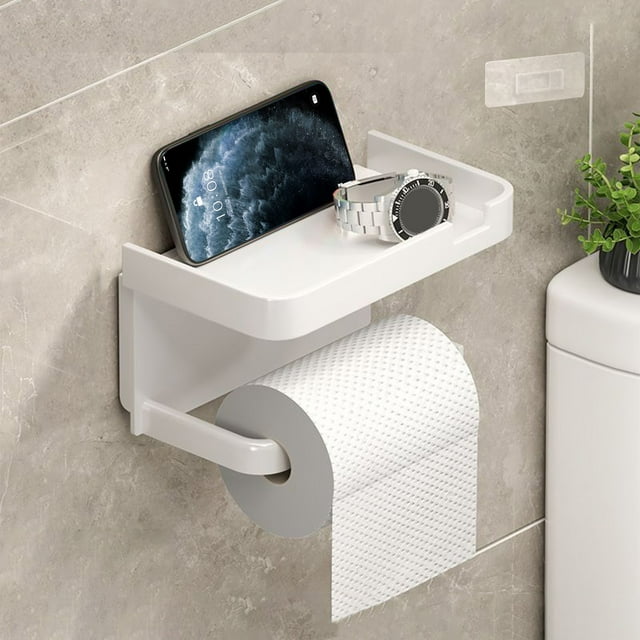 EGNMCR Bathroom Mobile Phone Rack No Punching Paper Towel Storage And Storage Rack Household Roll Up Paper Box Suction Paper Box Wall Mounted Bathroom paper roll holder