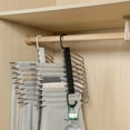 thumbnail image 3 of Mistaha Space-Saving 5-Layer Pants Hanger with Non-Slip Design for Closet Organization and Dorm Room Storage, 3 of 7