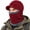 Red, variant on Winter Knit Hat with Visor Face Cover & Neck Warmer, Warm One Piece Flannel Mask Hat for Skiing Hiking Cycling