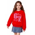 thumbnail image 2 of Kids Sweatshirts Girls Love Print 67 Meme Graphic Sweatshirt Casual Long Sleeve Sweatshirts Warm Fall Winter Clothes 4-5 Years Girl Clothes, 2 of 5