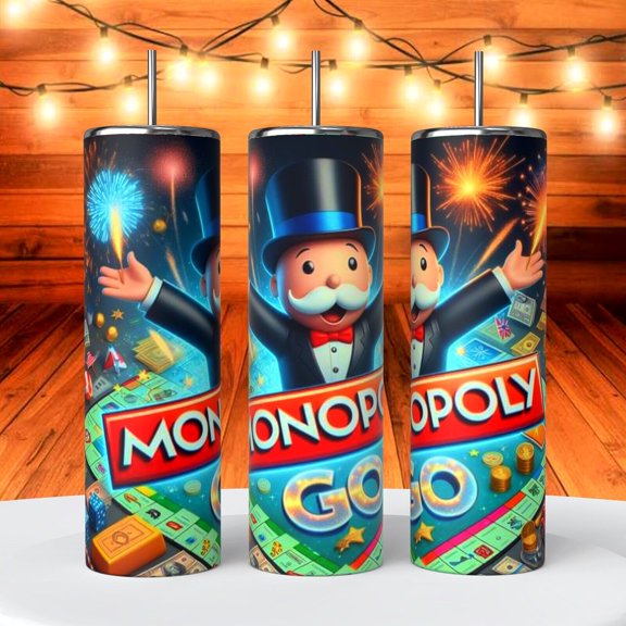 Monopoly Go Board Game Player Classic 20 Oz Tumbler coffee Cup sublimation