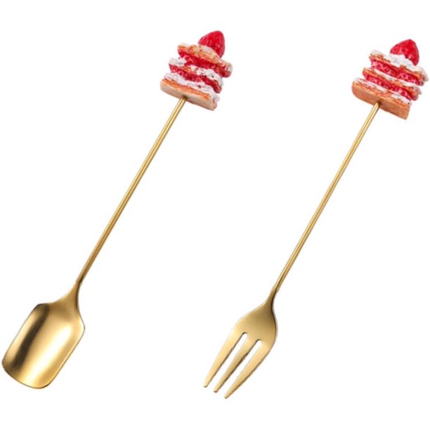 Fork And Spoon Set, Stainless Steel 5.3 Inches Handle Fork And Spoon