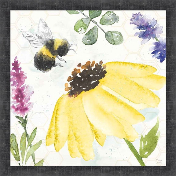 Great Art Now Bee Harmony III by Dina June, Framed Wall Art, 17.5W x 17.5H