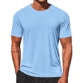 thumbnail image 4 of GrmtClth Men's T Shirt Short Sleeve Crew Neck Solid Color T-Shirt Casual Summer Classic Basic Athletic Gym Workout Tops Light Blue 3XL, 4 of 4
