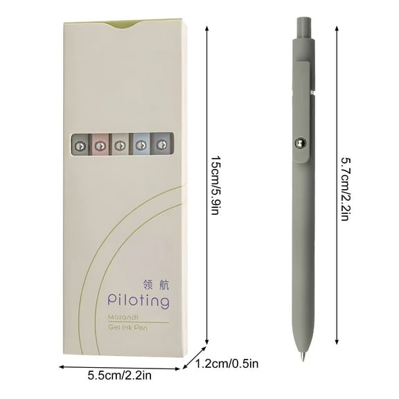 HengDidi 5 Pieces Multicolor Gel Pen Set with Roller Clip for Comfort Grip, Quick-Drying Ink for Smooth Writing, Refillable Rollerball Pens for Office Study and Daily Use