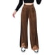 thumbnail image 1 of Txlixc Pantalones de terciopelo de piernas anchas para mujeres, pantalones elásticos casuales de cintura alta y ancha Txlixc  moda, 1 of 4