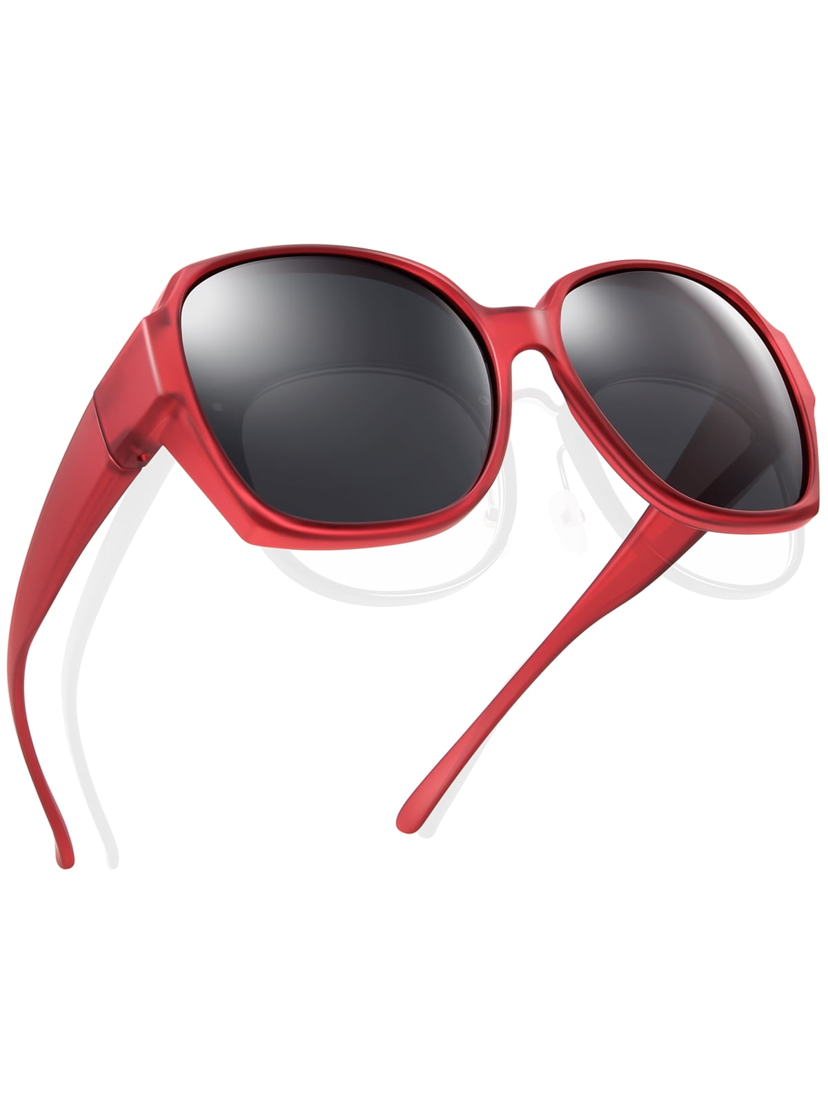 TINHAO Polarized Sunglasses Fit Over Glasses, Oversized Butterfly