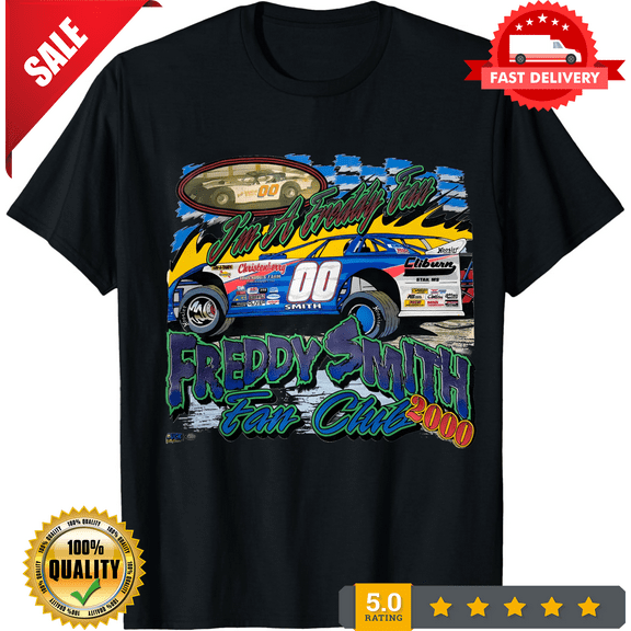 Hot Vintage 2000 Freddy Smith “Fan Club” Dirt Late Model T-Shirt, LIMITED EDITION-TH66516