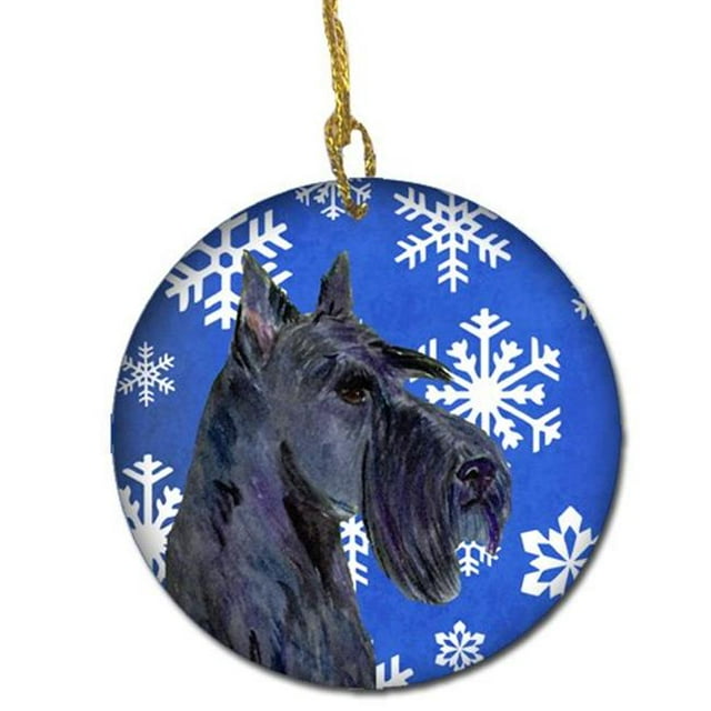 Scottish Terrier Winter Snowflakes Holiday Christmas Ceramic Ornament
