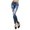 A-Blue946, variant on Women Butterfly Print Leggings Denim‑Look Stretch Fit Slim Cut Workout Bottoms