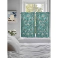 thumbnail image 3 of Teal Dragonfly Bathroom Window Curtain, Vintage Geometric Glass Animal Flower Light Filtering Coffee Kitchen Curtains, Bedroom Living Room Curtains 2 Panel 84"x54", 3 of 6