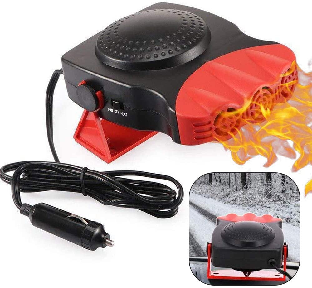 Portable Rotating Mini Car Heater for Winter Universal 12V Car Windshield Windscreen Defroster Fast Comprehensive 200W Heater Warmer Car Electric Heating Fan Defroster Demister Windshield De-Icer 