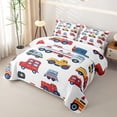 thumbnail image 3 of Homewish Fire Truck Rescue Vehicle Twin Quilt Set For Boys And Girls,Red Yellow White Cartoon Twin Coverlet Set,2pcs, 3 of 7