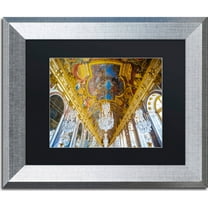 Trademark Fine Art "Versailles Hall Of Windows" Canvas Art by Yale Gurney, Black Matte, Silver Frame