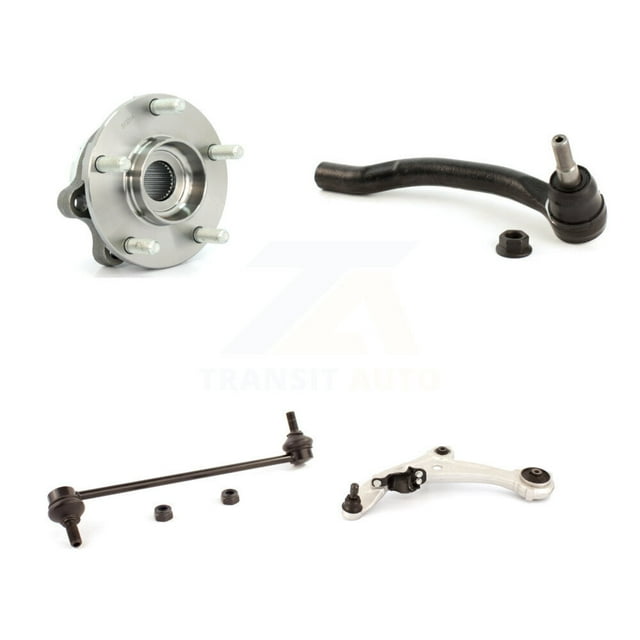 Transit Auto Front Left Hub Bearing Assembly Suspension Lower Control Arm with Ball Joint Outer Tie Rod End and Sway Bar Stabilizer Link Kit for Car 2007-2012 Nissan Altima 2.5L K7T-105681