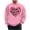 Pink, variant on WREESH Men's Graphic Sweatshirts Happy Valentines Day Heart Letter Printed Crewneck Sweatshirts Spring Casual Pullover Tops Black