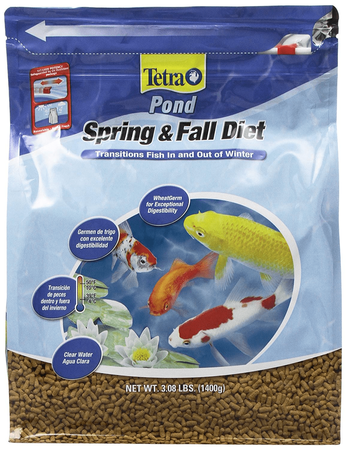 Tetra Pond Spring and Fall Diet 3.08 Pounds, Pond Fish Food, for