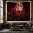 thumbnail image 6 of Cemetery With Full Moon And Red Clouds, Spooky Gothic Style for Gothic Decor Fans, Halloween Wall Art, Halloween Gift Tapestry Wall Hanging for Bedroom and Dorm, 6 of 7