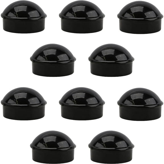 Black Chain Link Fence 1 3/8" Round Dome External Post Caps | Aluminum (Pack of 10)