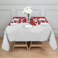 thumbnail image 3 of Red Christmas Reindeer Pattern Square Tablecloth,Waterproof Square Table Cover,Wipeable Spillproof Washable Table Cover for Home Kitchen Party Decor 52"x52"(132x132cm), 3 of 6