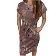 thumbnail image 4 of Longue Robe d'Été Femme Décontractée Col Rond Bretelles Manches Courtes Imprimé Floral Robe Ample avec Poches Robe d'Été Robes Décontractées pour Femmes en Liquidation, 4 of 6