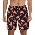 thumbnail image 2 of Goofa New Year Flamingo Printed Men's Swim Trunks Board Shorts Quick Dry Mens Swimming Trunks with Compression Liner,Breathable Fit Hawaii Beach Shorts-3X-Large, 2 of 9