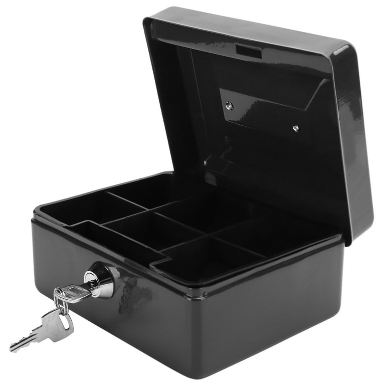 Mini Security Box, Portable Safe Box Lockable Box with Keys Safe Security  Box for Cash Money Coin Jewelry Document Passport(Black)