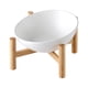 thumbnail image 4 of Cuenco para gatos inclinable de 45  degree, con soporte de madera, alimentador de alimentos, antideslizante, cuenco portátil de cerámica para mascotas de , Blanco Yinane Cuenco para gatos, 4 of 5