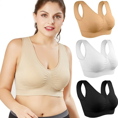 

Elbourn 1Pack Comfort Bra Seamless Removable Pads Sleep Bras Yoga Bra Sports Bras for Women