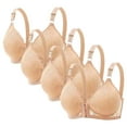 thumbnail image 1 of DecSea 4PC Women's Large Lace Breathable Front Opening Bra Wrapped Up Cup Side Fold Breast Lift Bra, 1 of 2