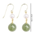 thumbnail image 3 of QIQUWOHUL New Chinese Antique Anti Jade Long Tassel Earrings For Women Retro Versatile Temperament Buckle Earrings Stud Earrings, 3 of 9