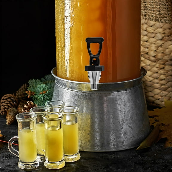 Raindrops 2Pcs Beverage Dispenser Faucet Black with Drip Free Design for Outdoor Drinks