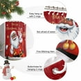 thumbnail image 4 of Black Santa Claus Merry Christmas Shower Curtain, 36" x 72", Xmas Snowflake Red Waterproof Bathroom Curtain Washable Shower Curtain Set with 12 Hooks, 4 of 6